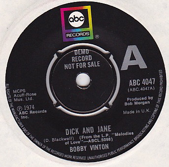 Accords et paroles Dick And Jane Bobby Vinton