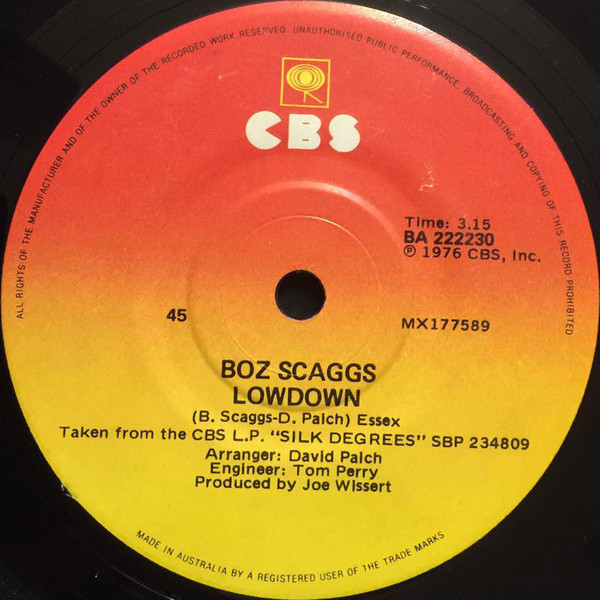Accords et paroles Harbor Lights Boz Scaggs