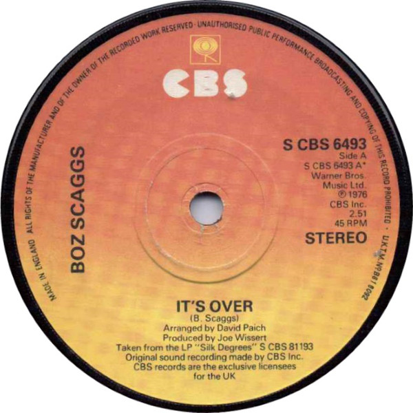 Accords et paroles Its Over Boz Scaggs