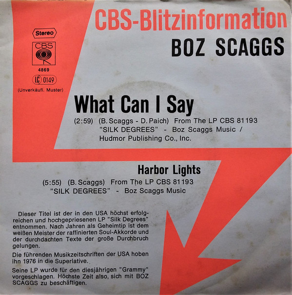 Accords et paroles What Can I Say Boz Scaggs