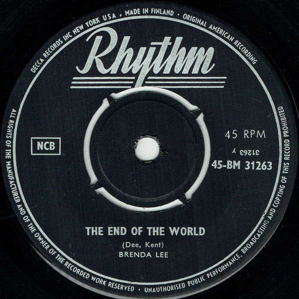 End Of The World - Brenda Lee - Partition 🎸 de la chanson + accords et  paroles