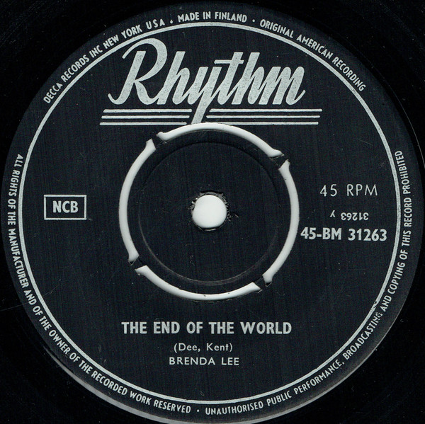 Accords et paroles End Of The World Brenda Lee