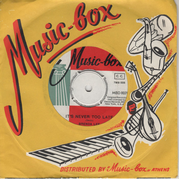 Accords et paroles It's Never Too Late Brenda Lee