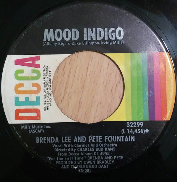 Accords et paroles Mood Indigo Brenda Lee