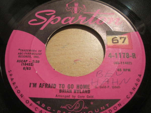 Accords et paroles Im Afraid To Go Home Brian Hyland