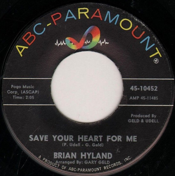 Accords et paroles Save Your Heart For Me Brian Hyland