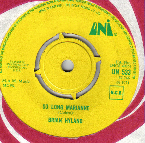 Accords et paroles So Long Marianne Brian Hyland