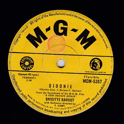 Accords et paroles Sidonie Brigitte Bardot