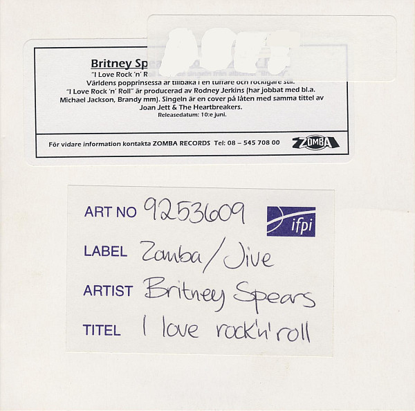 Accords et paroles I Love Rock 'N' Roll Britney Spears