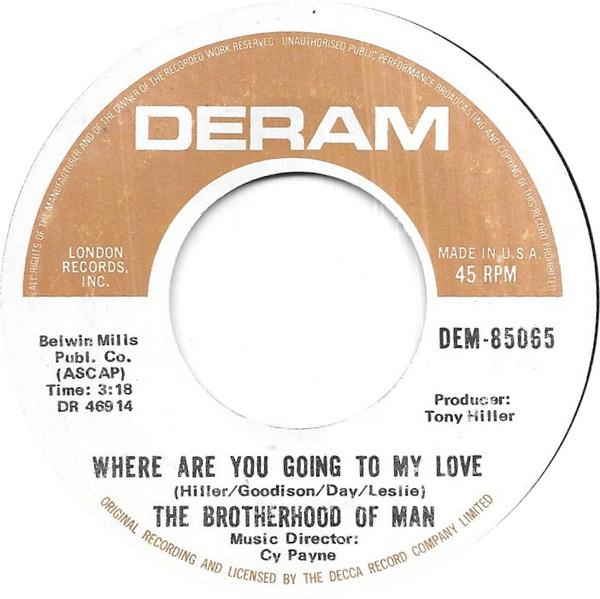 Accords et paroles Where Are You Going To My Love Brotherhood of Man