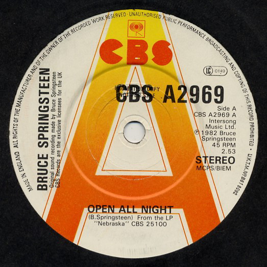 Accords et paroles Open All Night Bruce Springsteen
