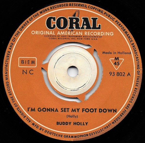 Accords et paroles I'm Gonna Set My Foot Down Buddy Holly