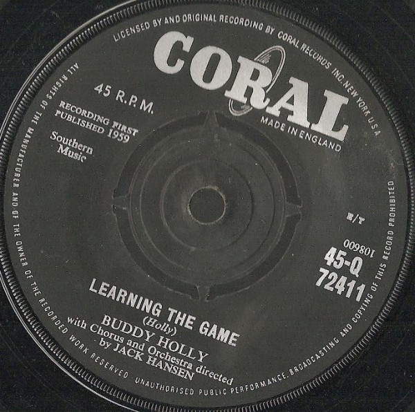 Accords et paroles Learning The Game Buddy Holly