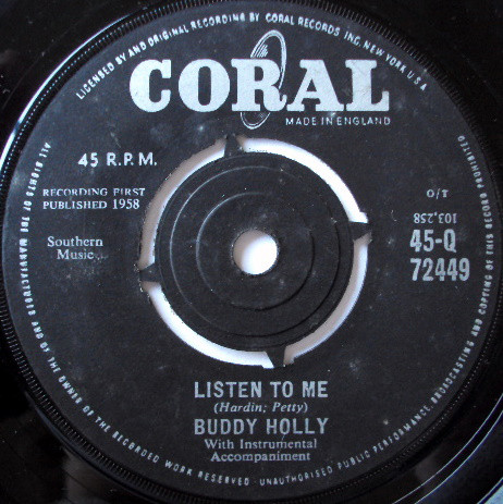 Accords et paroles Listen To Me Buddy Holly