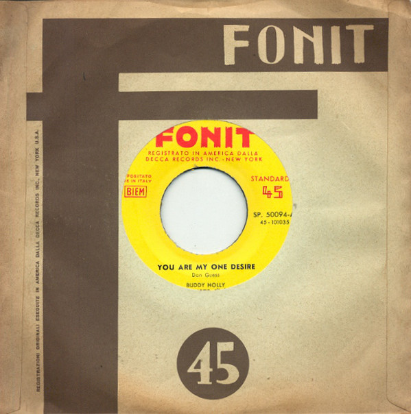 Accords et paroles You Are My One Desire Buddy Holly