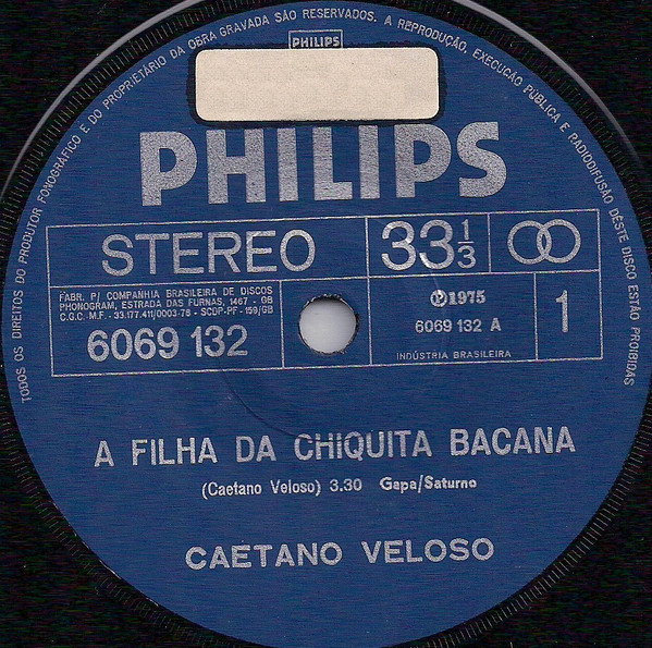 Accords et paroles A Filha da Chiquita Bacana Caetano Veloso