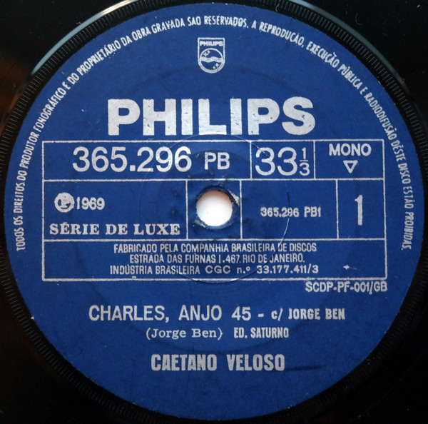 Accords et paroles Charles, Anjo 45 Caetano Veloso