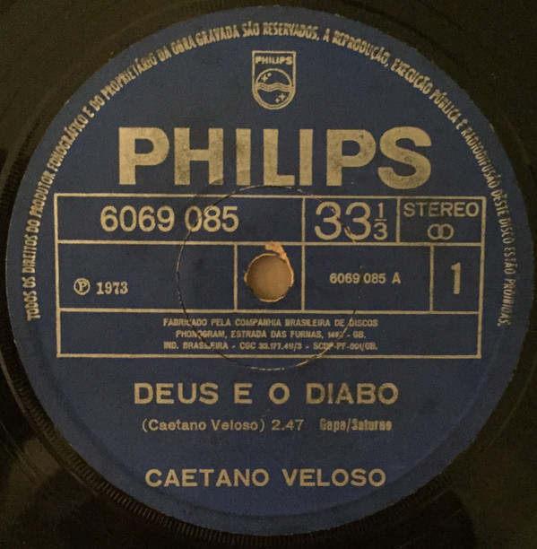 Accords et paroles Deus E O Diabo Caetano Veloso