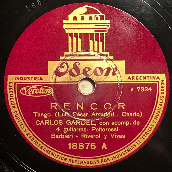 Accords et paroles Rencor Carlos Gardel