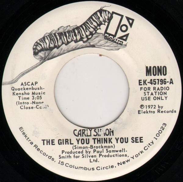 Accords et paroles The Girl You Think You See Carly Simon