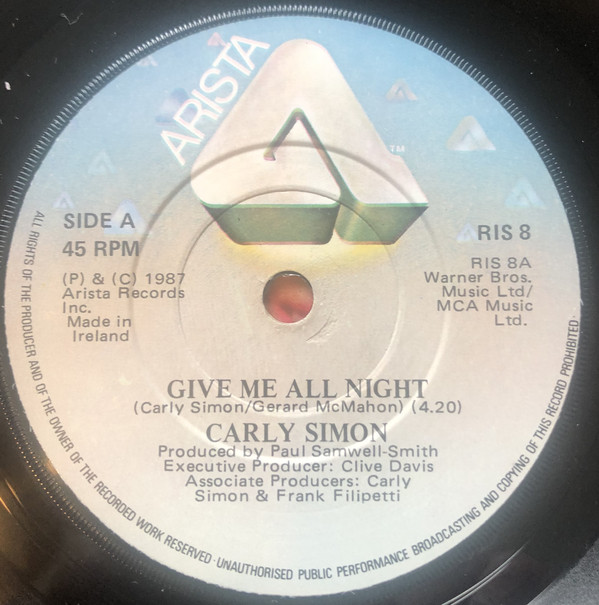 Accords et paroles Give Me All Night Carly Simon