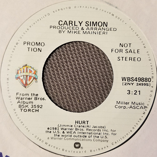 Accords et paroles Hurt Carly Simon