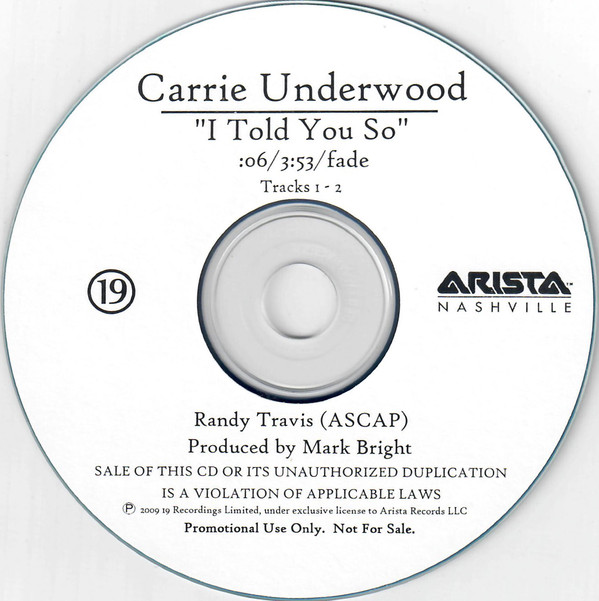 Accords et paroles I Told You So Carrie Underwood