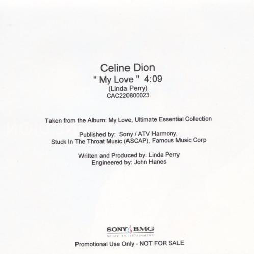 Accords et paroles My Love Celine Dion