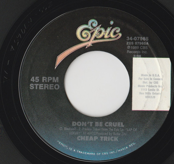 Accords et paroles Don't Be Cruel Cheap Trick