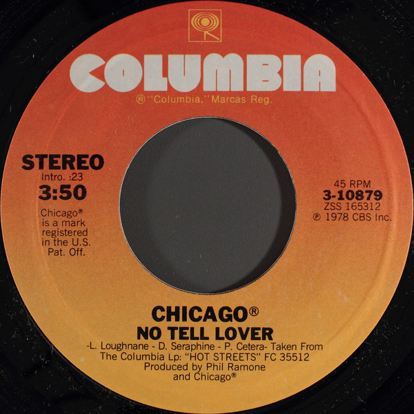 Accords et paroles No Tell Lover Chicago