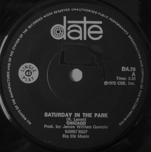 Accords et paroles Saturday In The Park Chicago