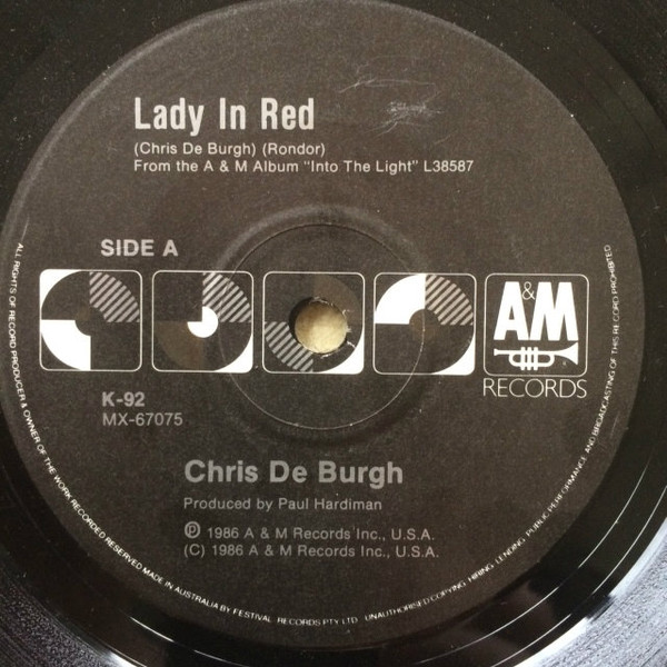Accords et paroles Lady in Red Chris De Burgh