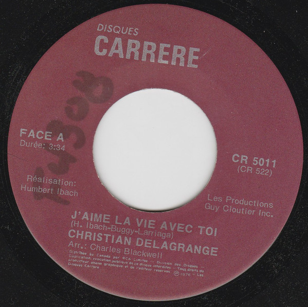 Accords et paroles J'aime La Vie Avec Toi Christian Delagrange