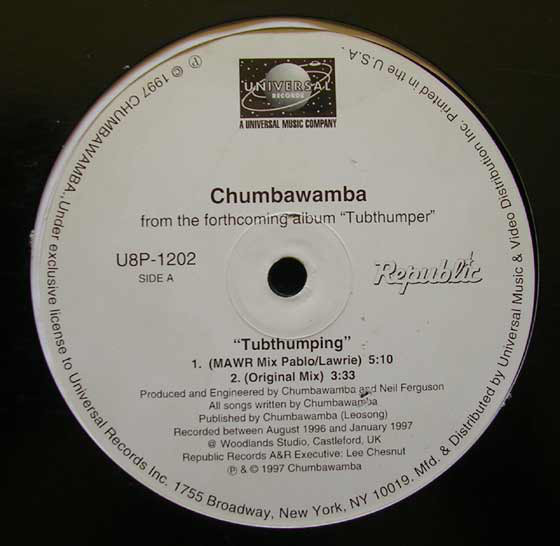 Accords et paroles Tubthumping Chumbawamba