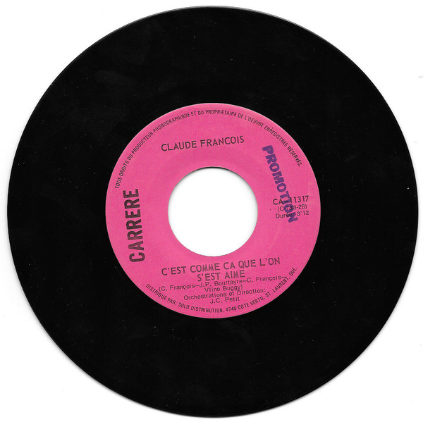 Accords et paroles L'amour c'est comme ça Claude François