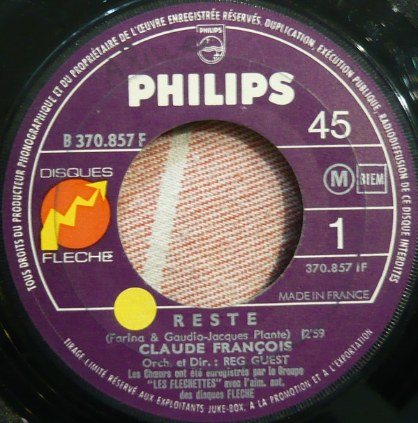 Accords et paroles Reste Claude François
