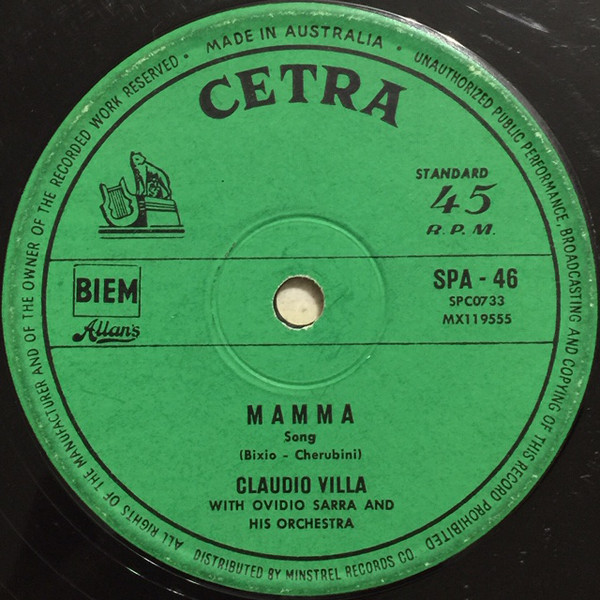 Accords et paroles Mamma Claudio Villa