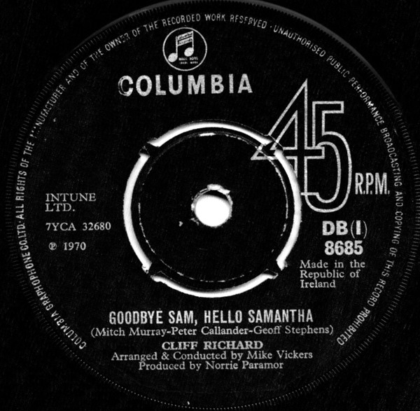 Accords et paroles Goodbye Sam Hello Samantha Cliff Richard