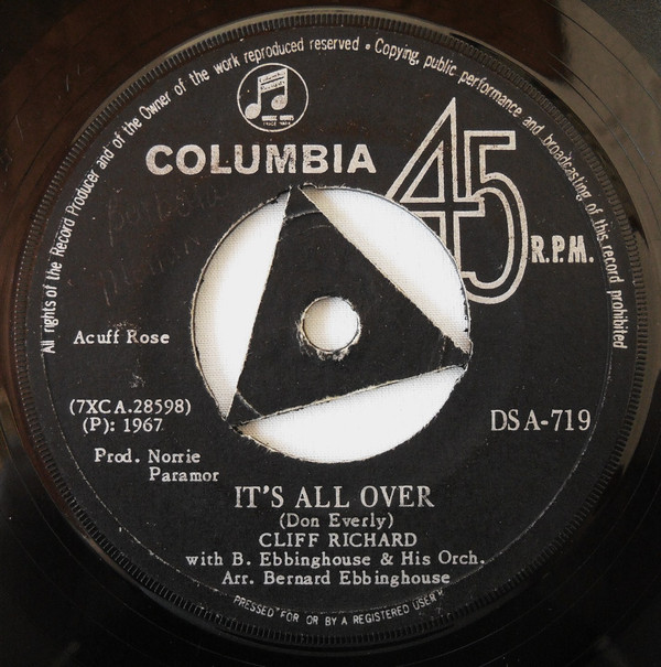 Accords et paroles Its All Over Cliff Richard