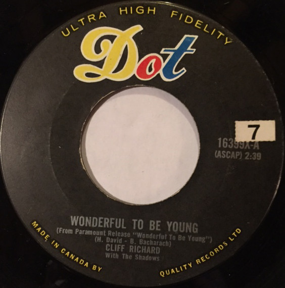 Accords et paroles Wonderful to be young Cliff Richard