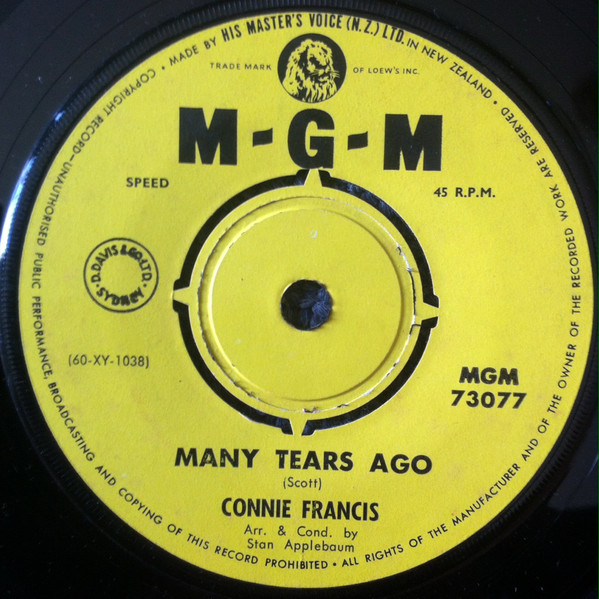 Accords et paroles Cruising Down The River Connie Francis