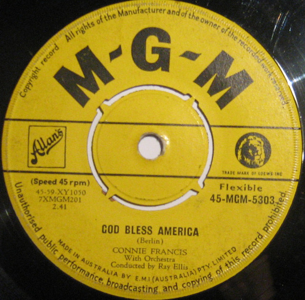 Accords et paroles God Bless America Connie Francis