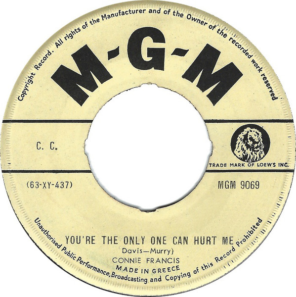 Accords et paroles Hurt Connie Francis