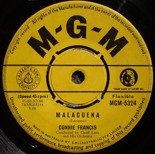 Accords et paroles Malaguena Connie Francis