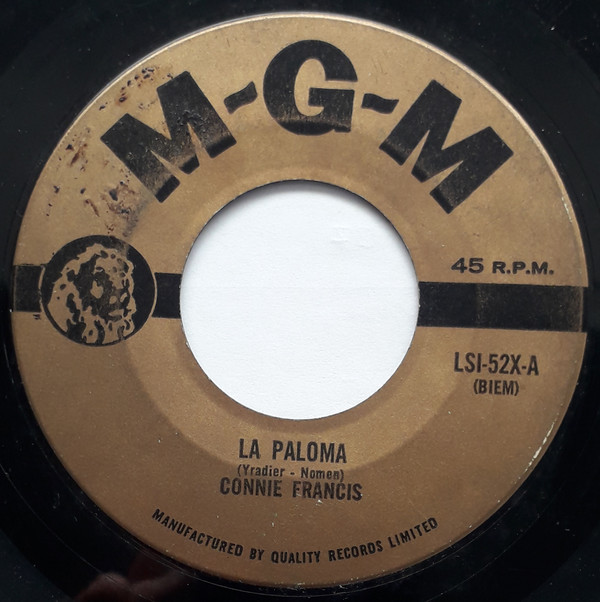 Accords et paroles La Paloma Connie Francis