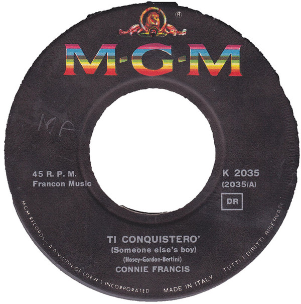 Accords et paroles Someone Else's Boy Connie Francis