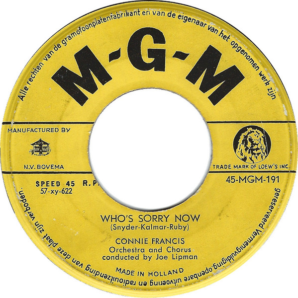 Accords et paroles You Were Only Fooling Connie Francis