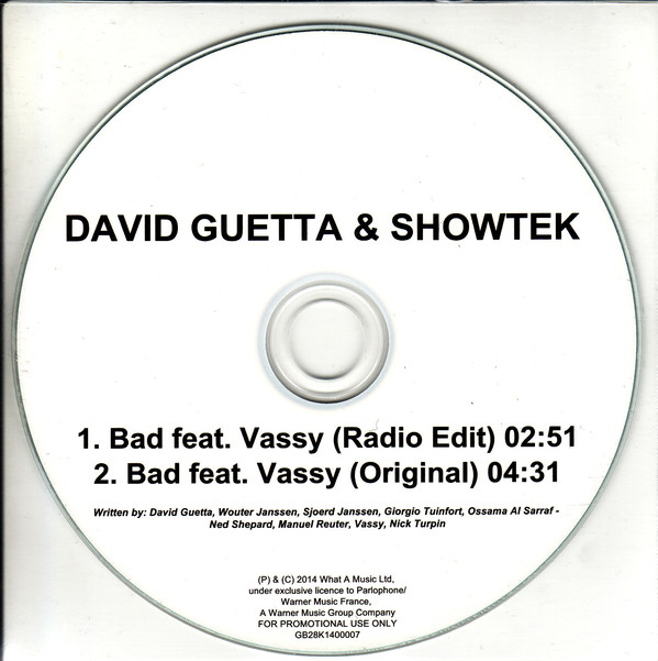 Accords et paroles Bad David Guetta