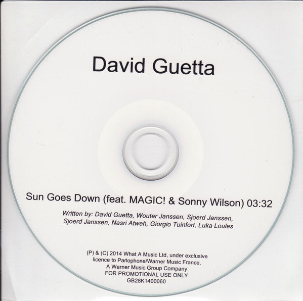 Accords et paroles Sun Goes Down David Guetta