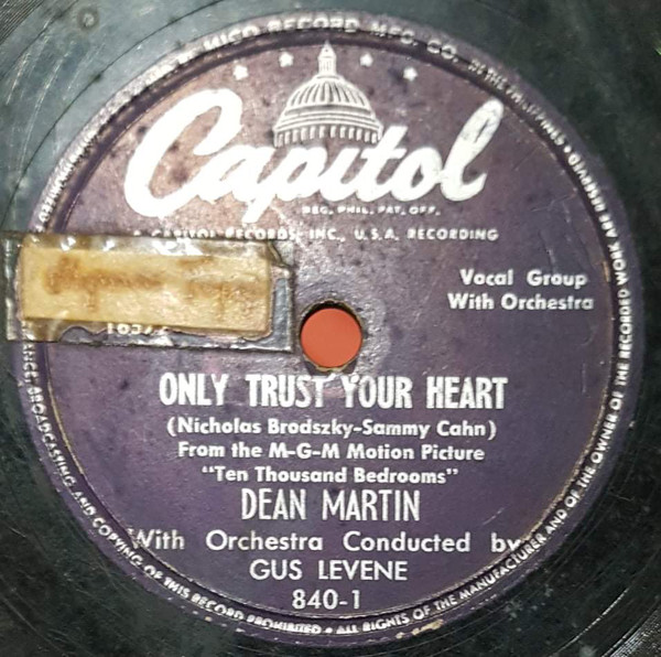 Accords et paroles Only Trust Your Heart Dean Martin